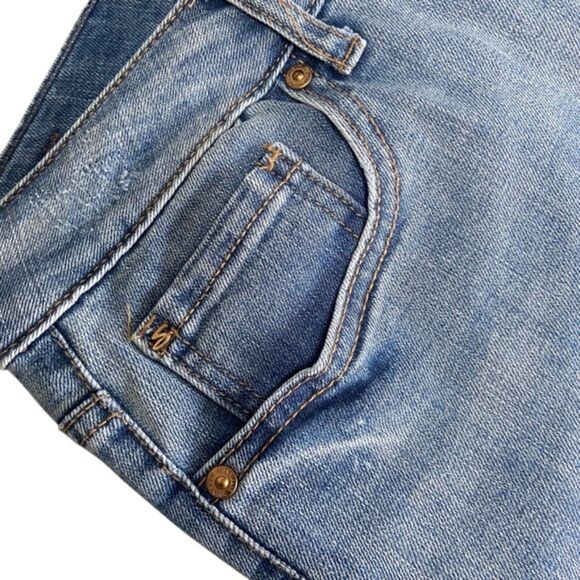 Seven7 Light Wash High Waist Weekend Slim Fit Jean Raw Hem Size 8 - Picture 7 of 11